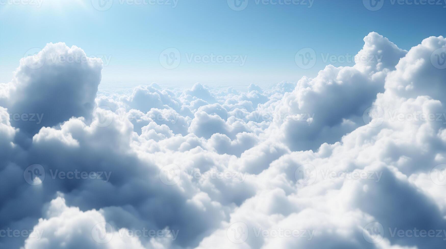 Vibrant Cloudscape Under a Clear Blue Sky Capturing the Essence of Freedom and Elevation photo