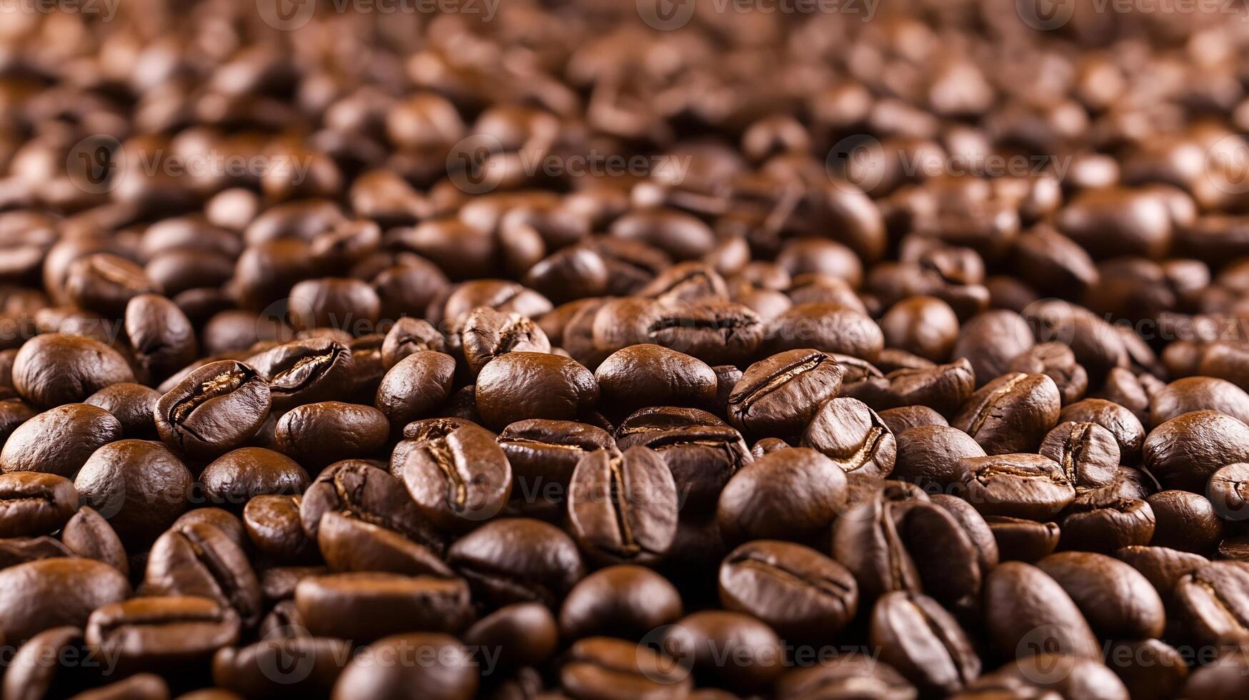 Extreme Closeup of Roasted Coffee Beans Showing Rich Texture and Flavor Ideal for Cafes photo
