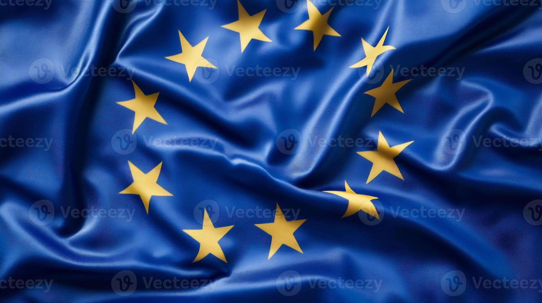 European Union Flag Elegantly Draped in Smooth Fabric photo