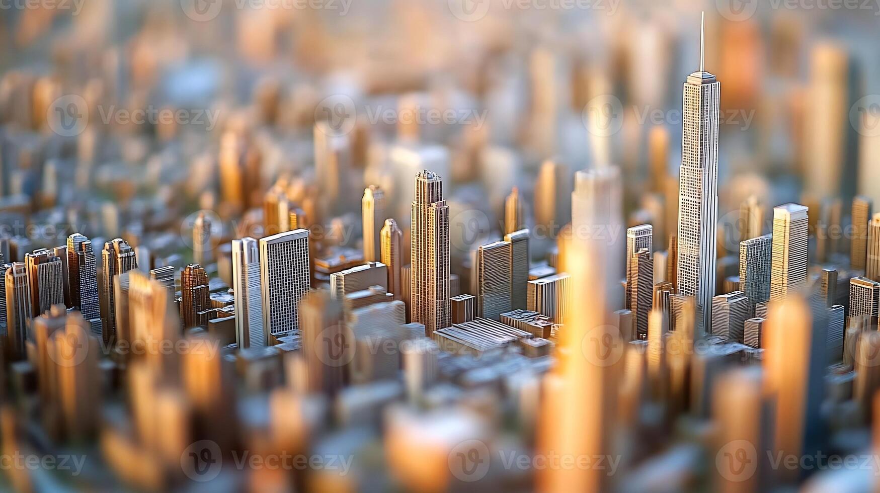 Artistic Highrise Cityscape with Blurred Depth Perspective photo