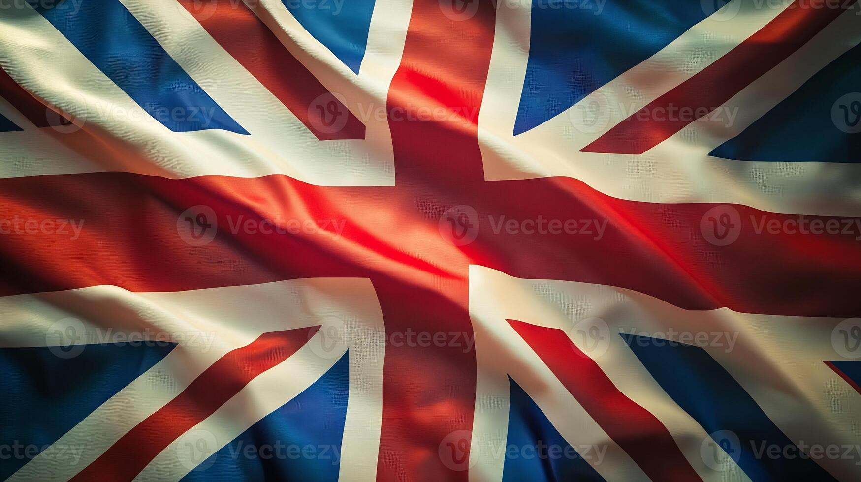 Close Up of Waving Union Jack British Flag on a Breezy Day photo