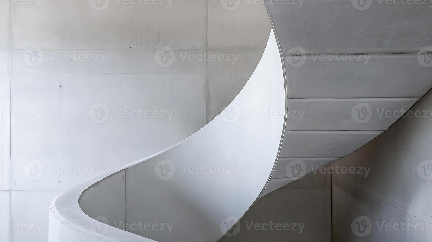 Modern Concrete Spiral Staircase with Minimalist Architecture photo