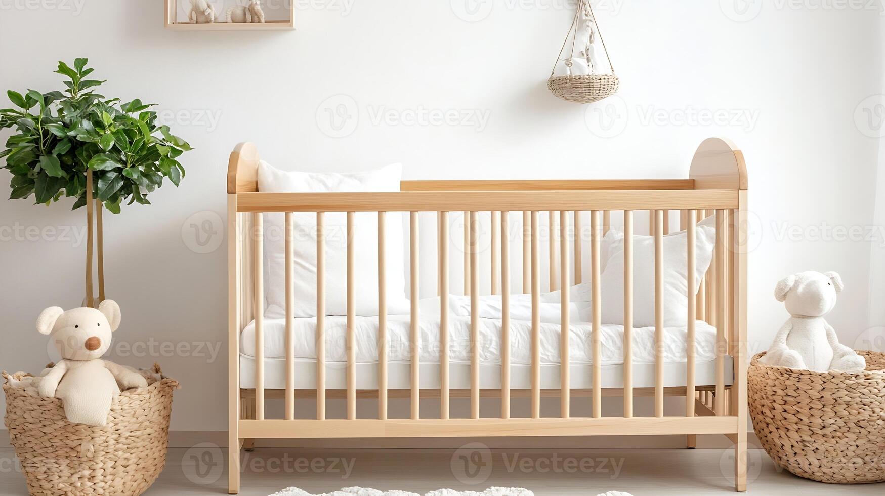 Scandinavian-Style Nursery with Cozy Crib and Soft Textiles for Babies photo