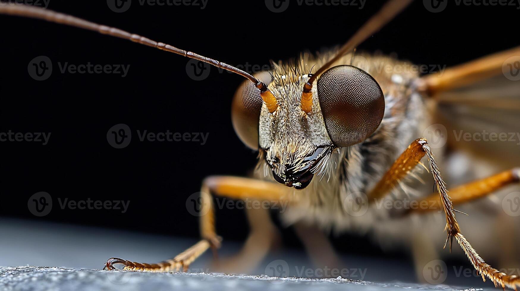 Detailed Macro Shot of a Wasp Close-Up with Intricate Details photo