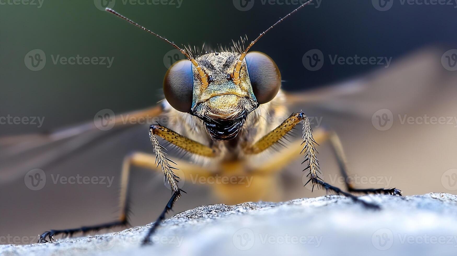 Close-up of Intriguing Bug with Complex Features on Rough Surface photo