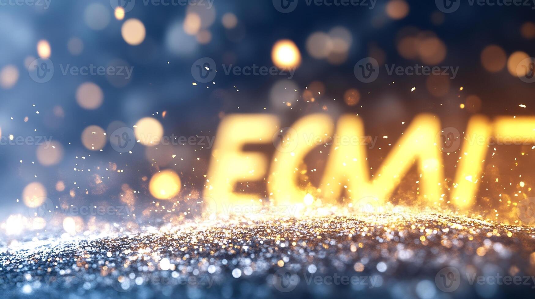 Glittering ECM Typography with Sparkling Background in Conceptual Design photo