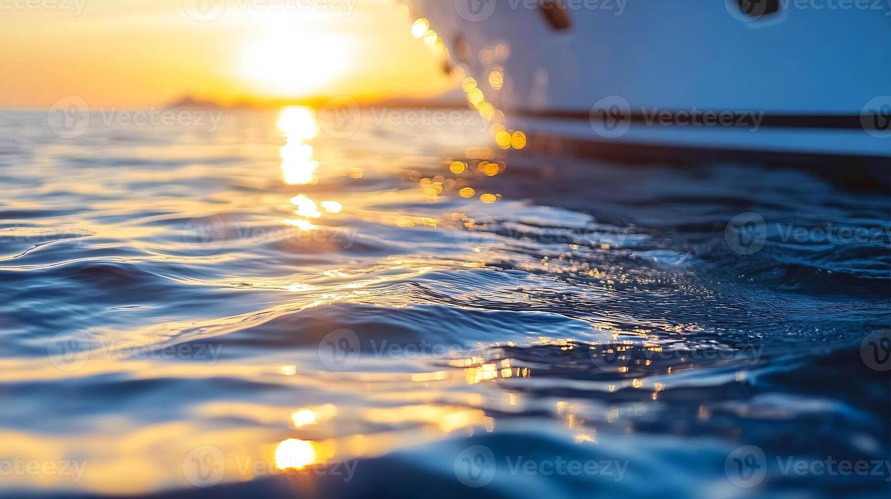 Sunset Reflection on Ocean Waves Creating a Calming Maritime Scene photo