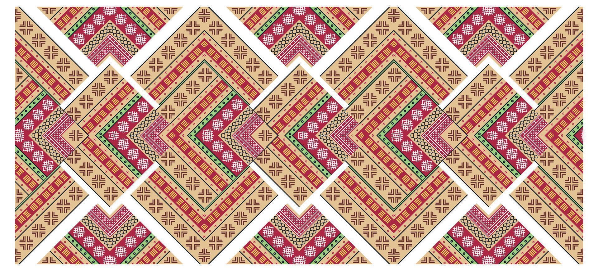 geometric motif border abstract print pattern vector