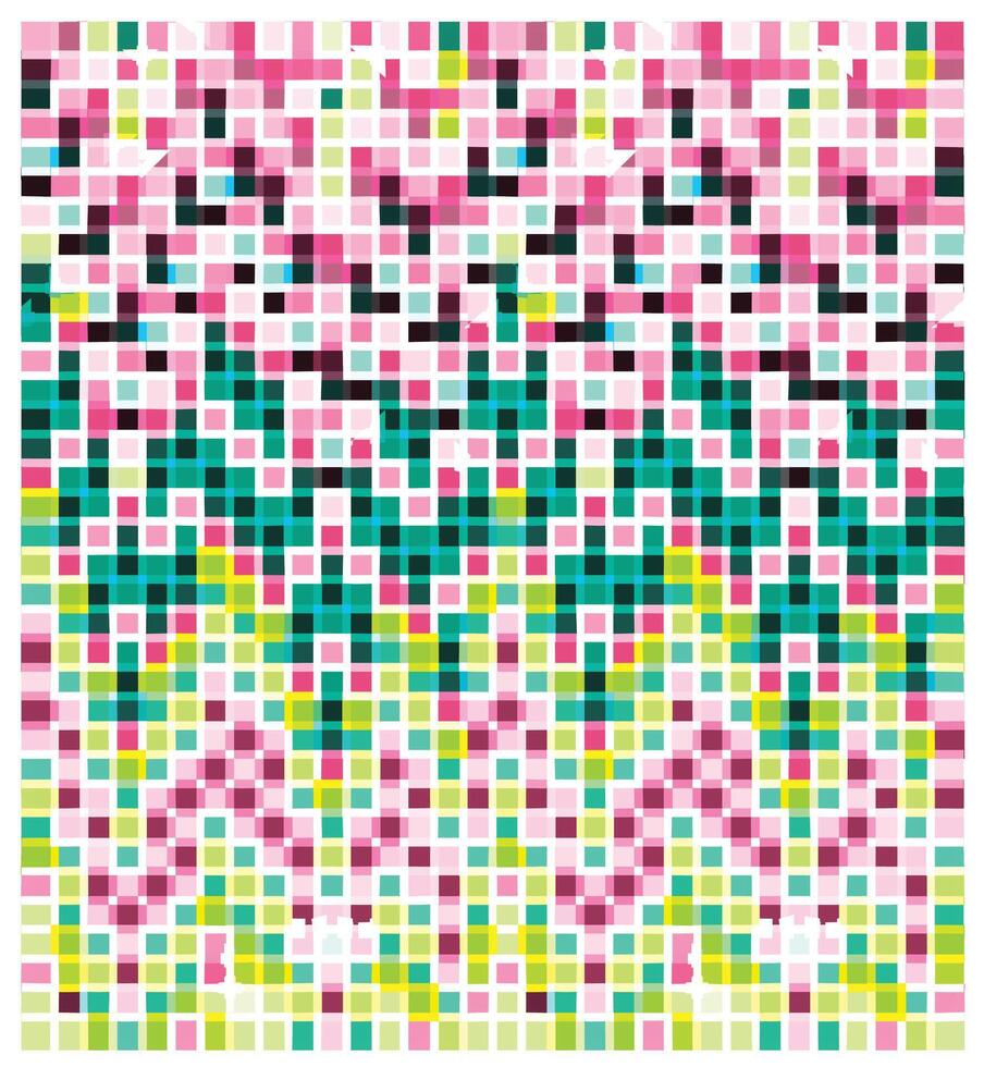 Colorful pixelated abstract pattern with a mosaic appearance. vector