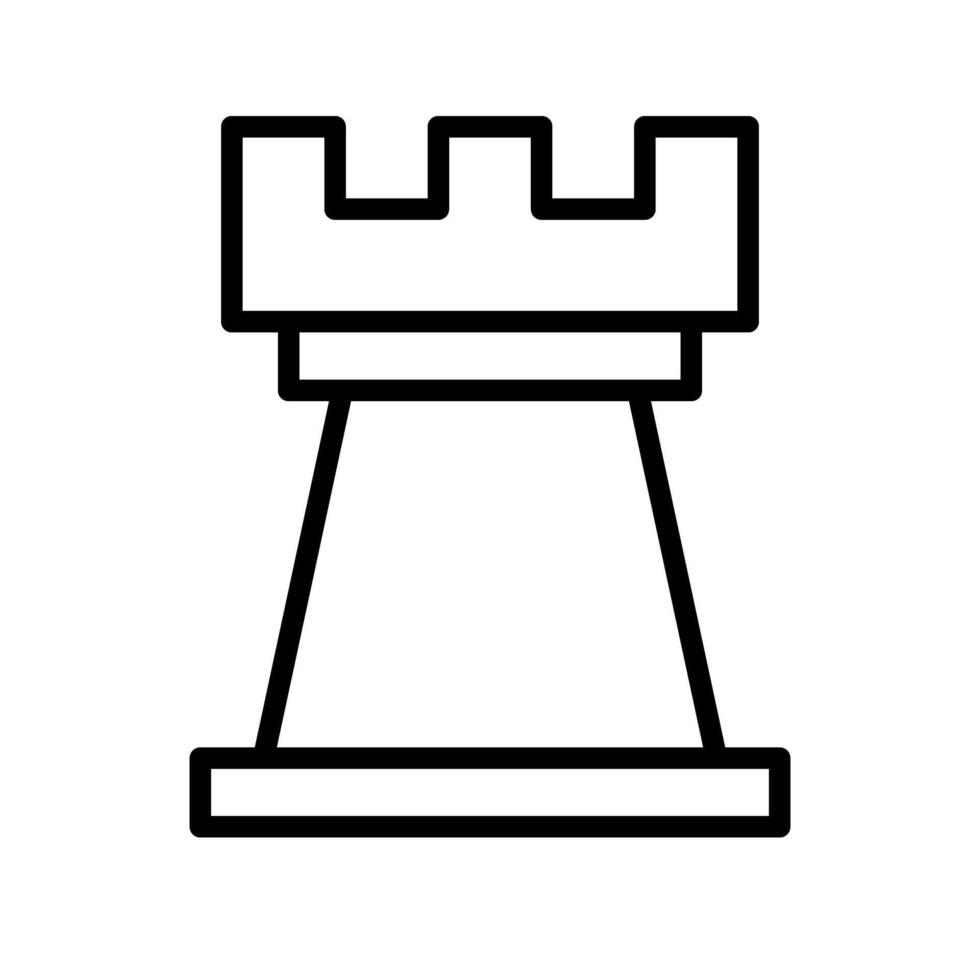 Simple chess rook icon. vector