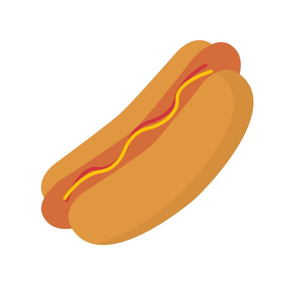 Flat design hot dog icon. vector