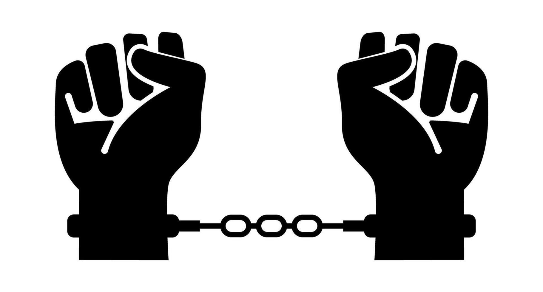 Arrest silhouette. Captive silhouette. vector