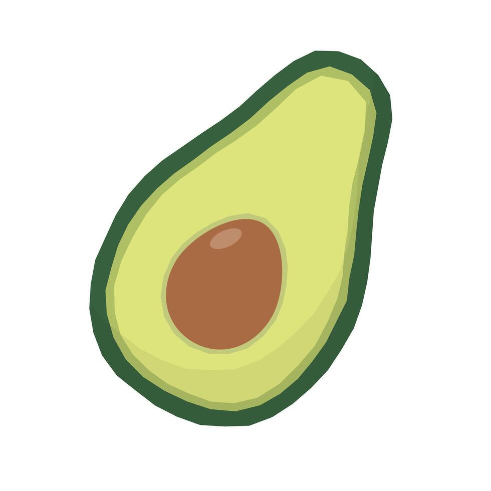 Half sliced avocado icon. vector