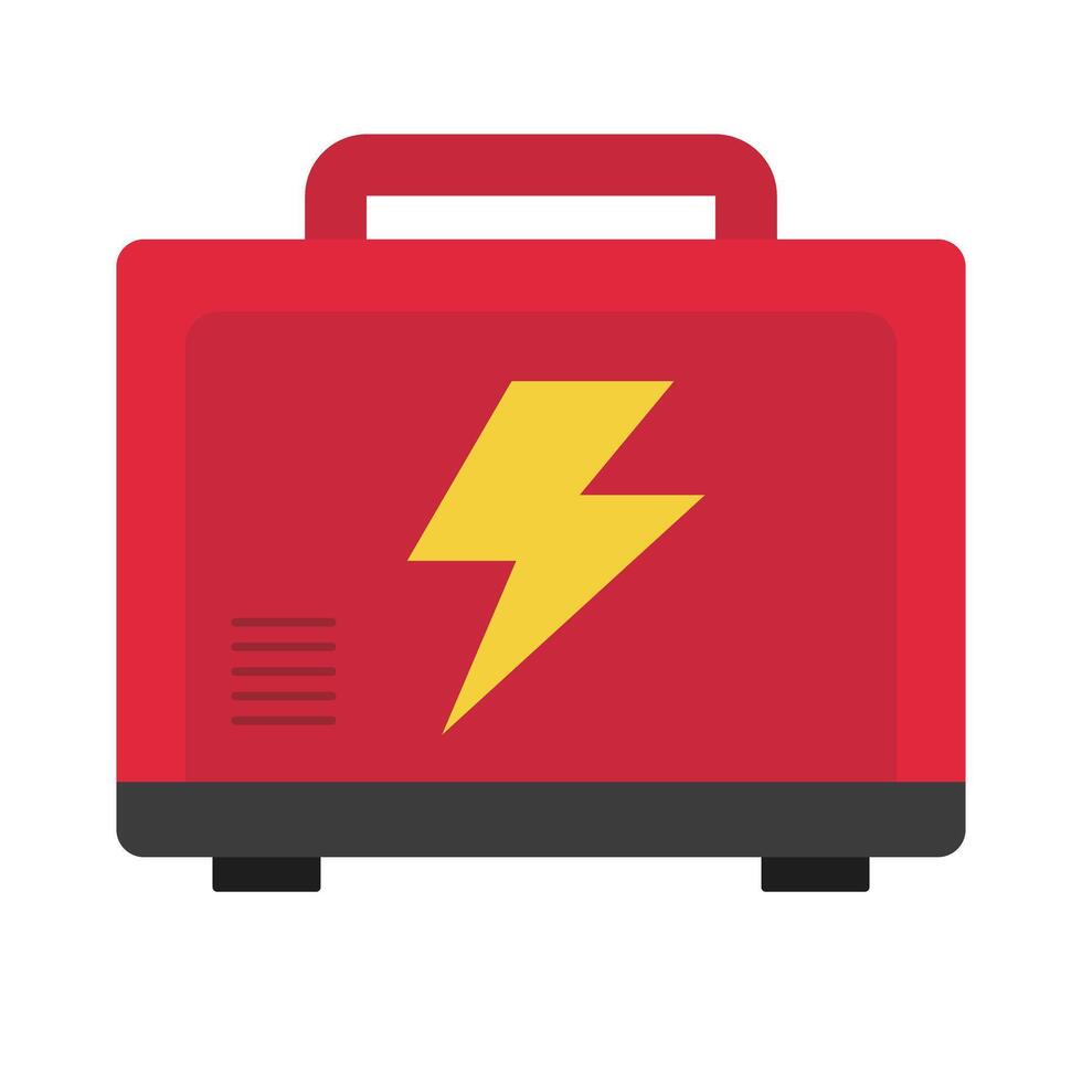 Red electric generator icon. vector