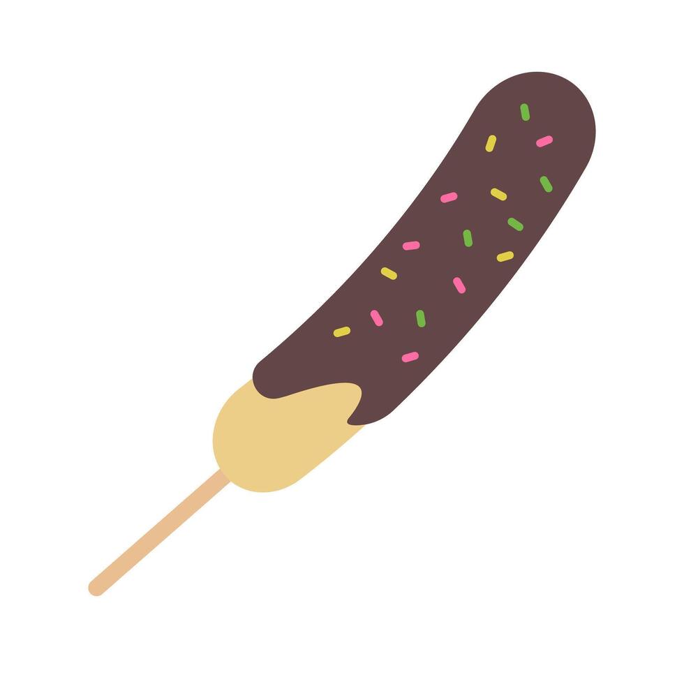 Chocolate covered banana icon. vector