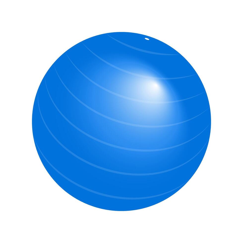 Blue fitness exercise ball icon. vector