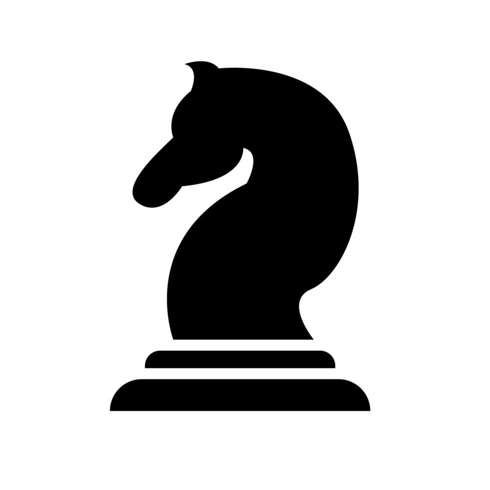 Silhouette of Chess Knight icon. vector