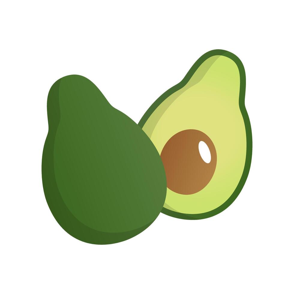 Flat design sliced avocado icon. vector