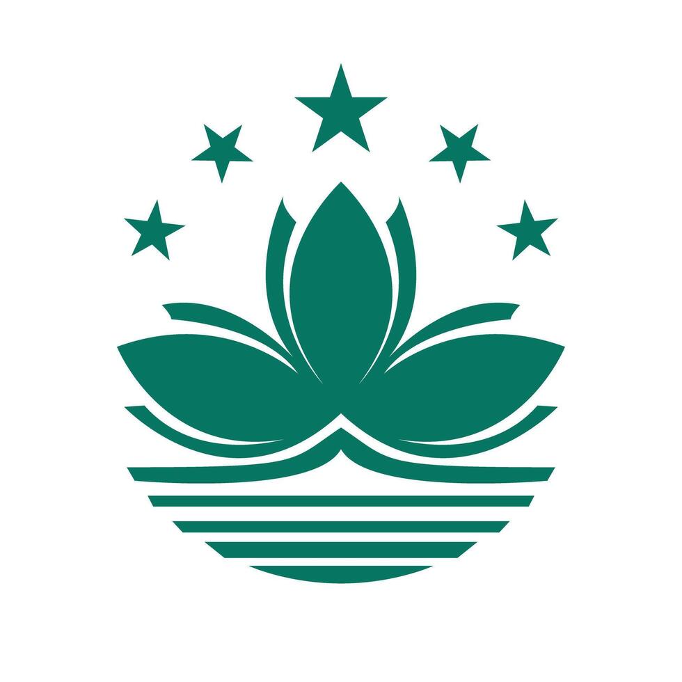 Stars and Lotus Emblem of Macau. vector