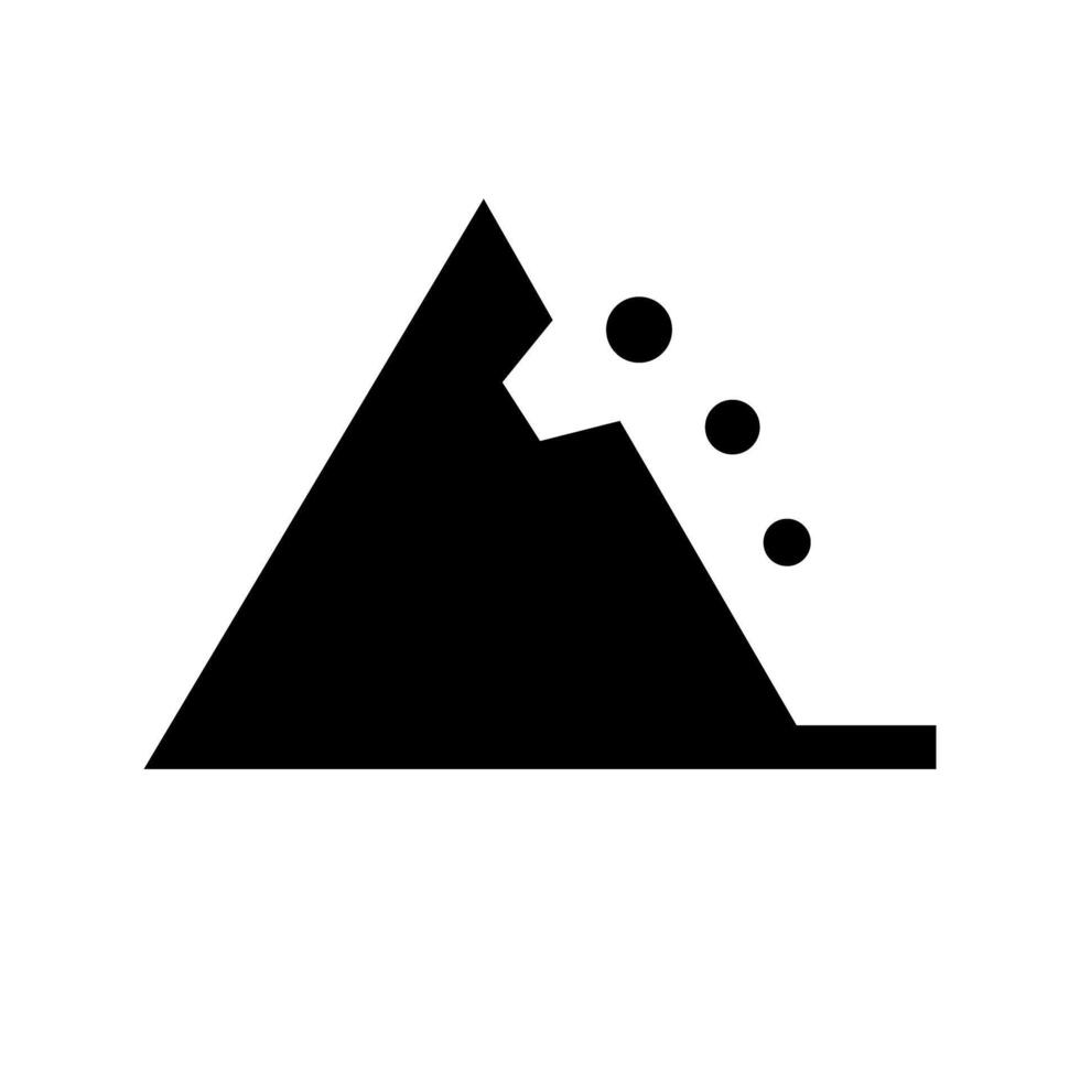 Falling rock silhouette icon. vector