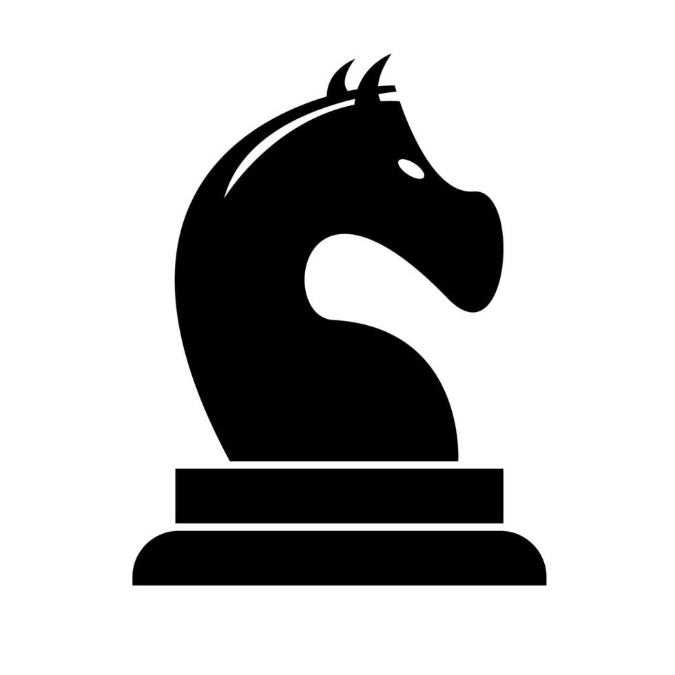 Silhouette of Chess Knight Piece Design. vector