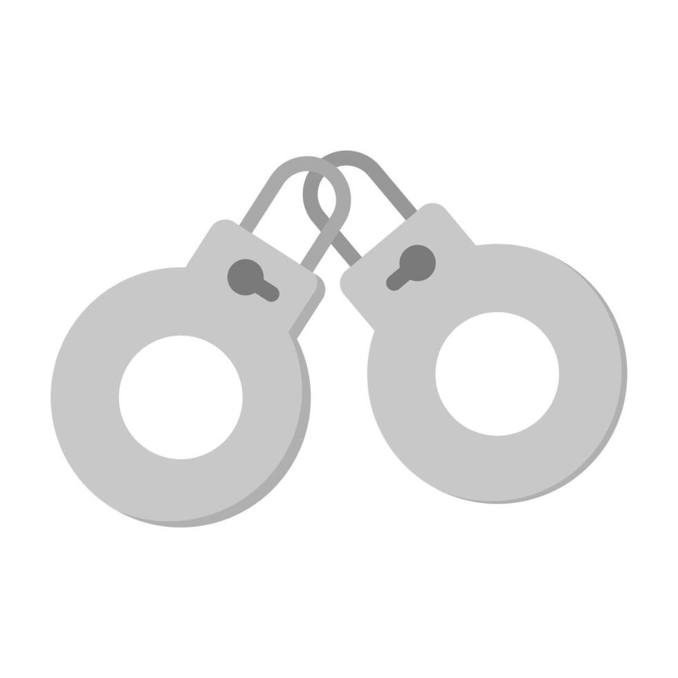 Flat design handcuffs icon. vector