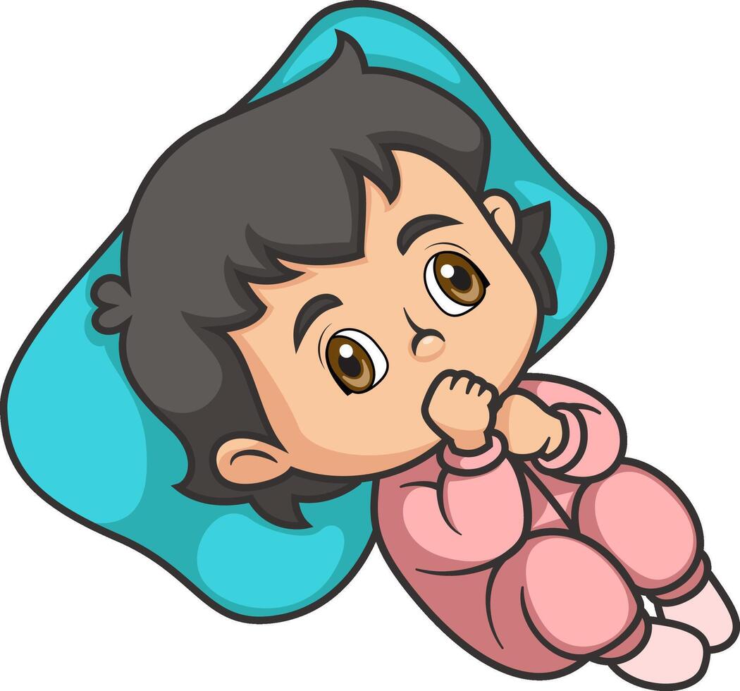 cute little baby girl sleeping vector
