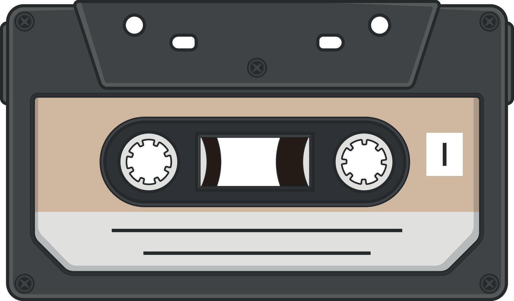 color music cassette without background vector