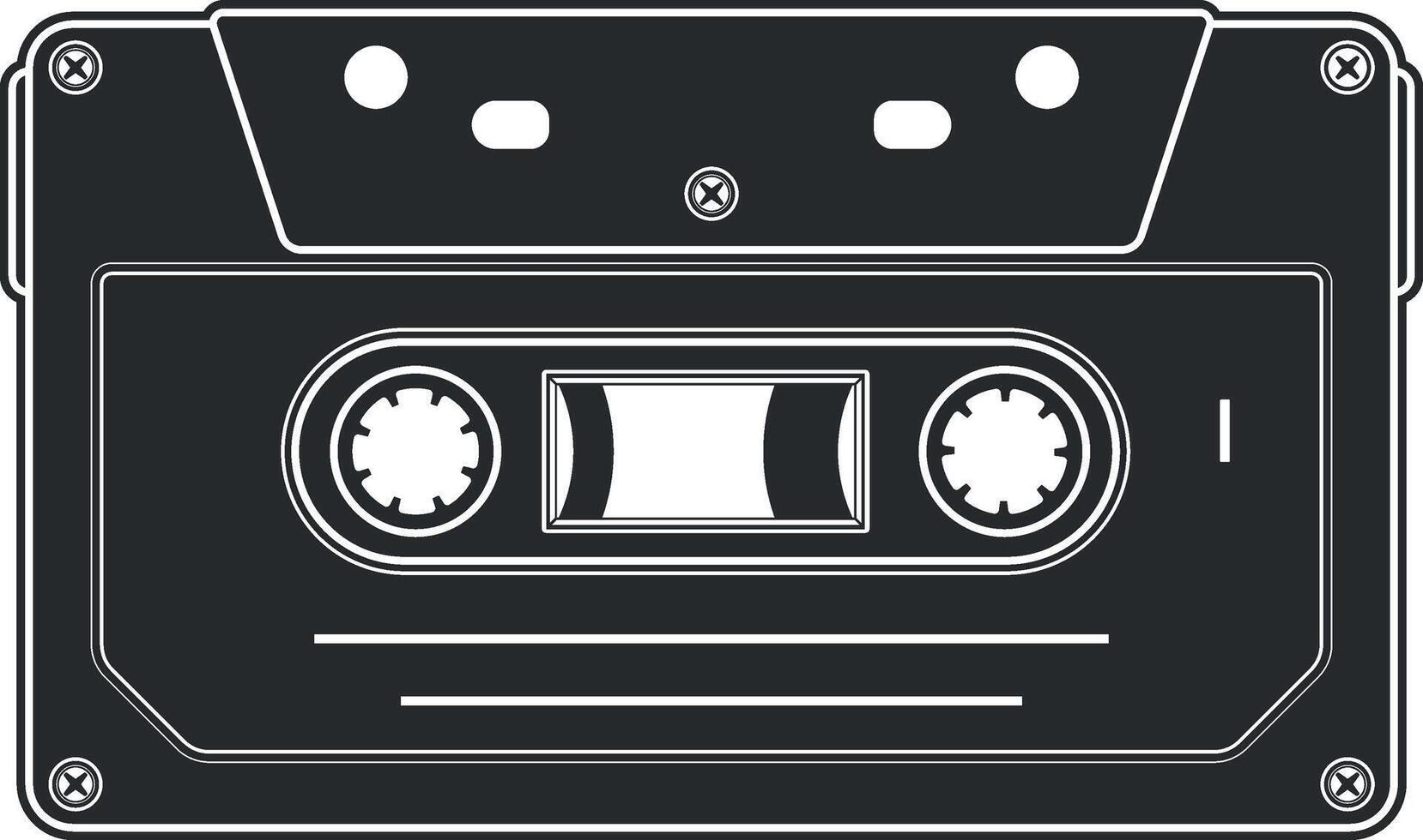 black music cassette without background vector