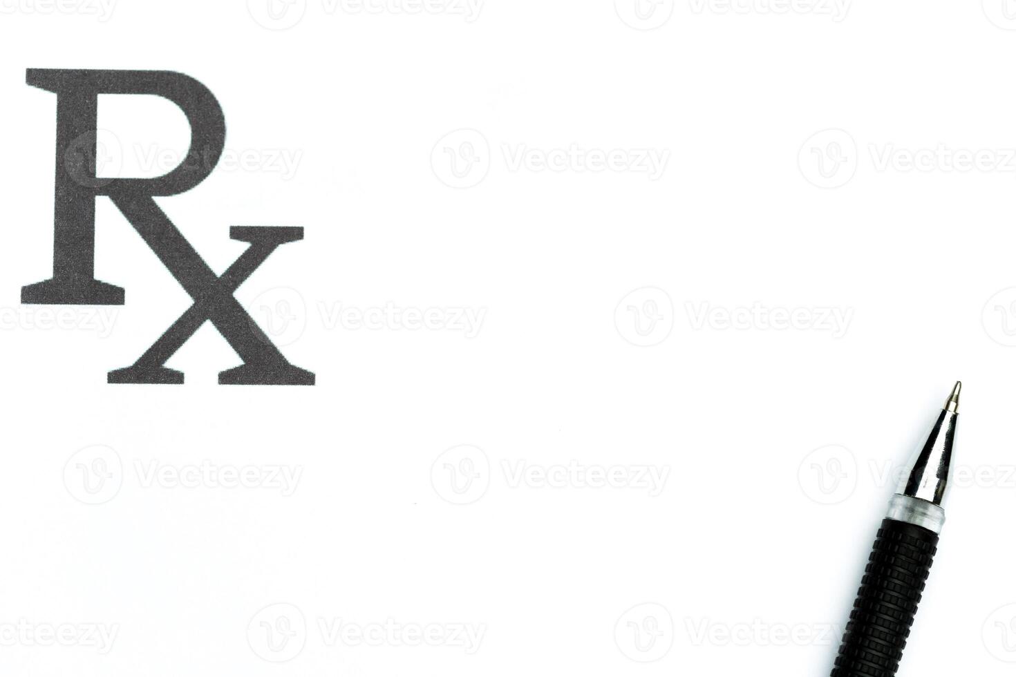Empty medical prescription with a pen photo