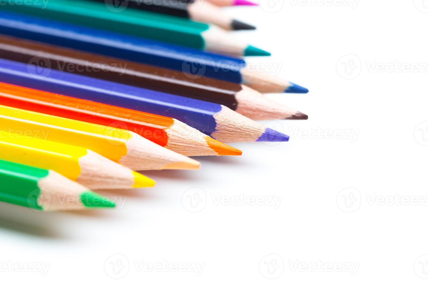 Colorful pencils, isolated on white photo