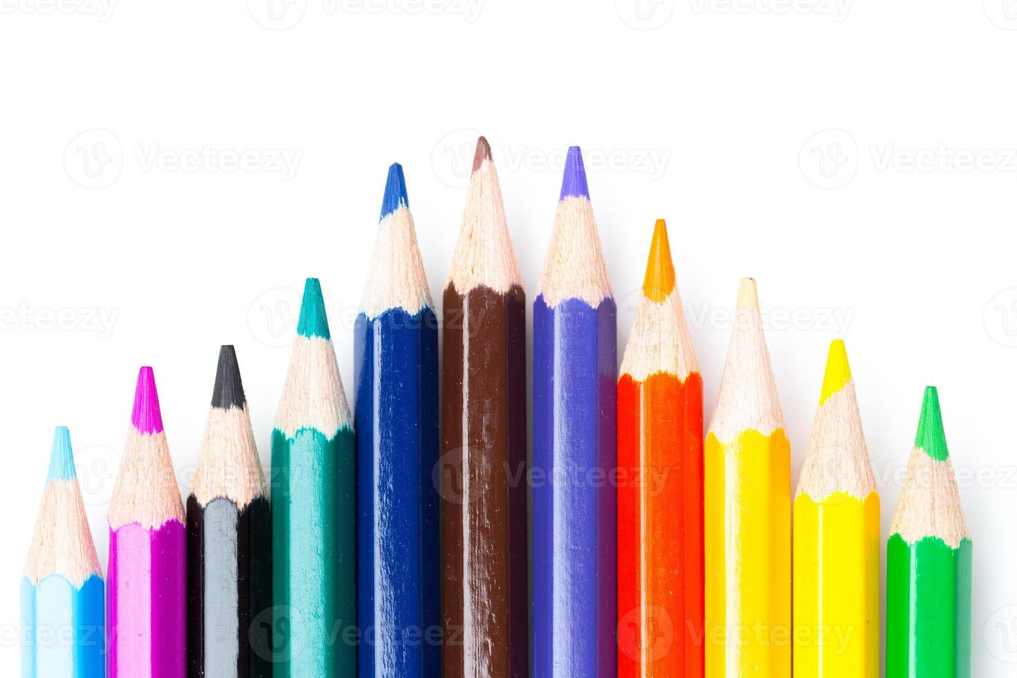 Colorful pencils, isolated on white photo