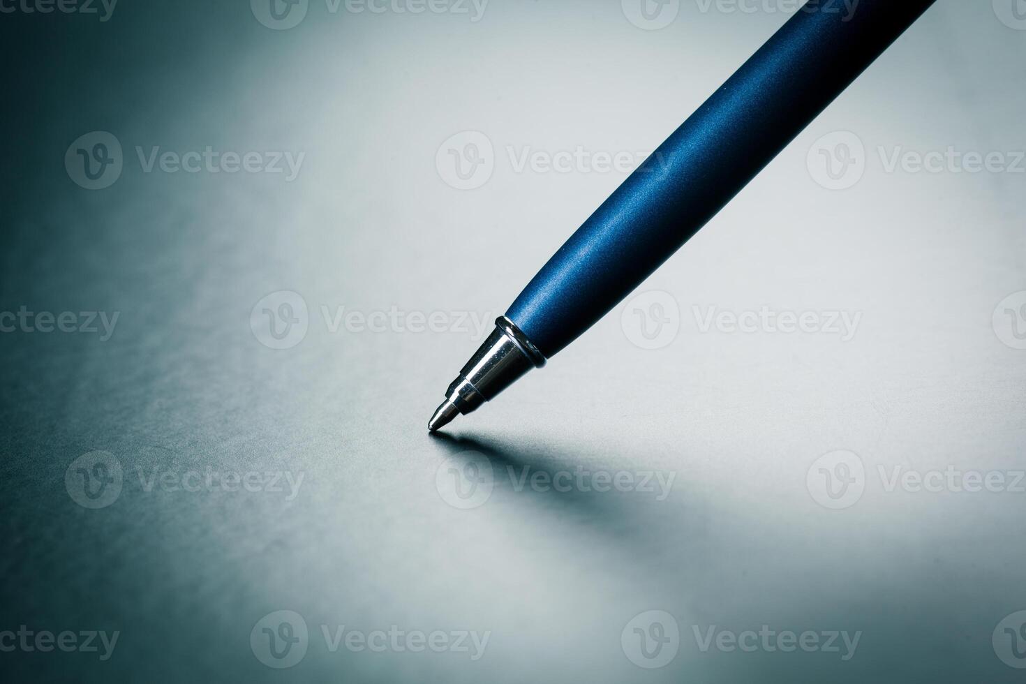 Office desk table with pen photo