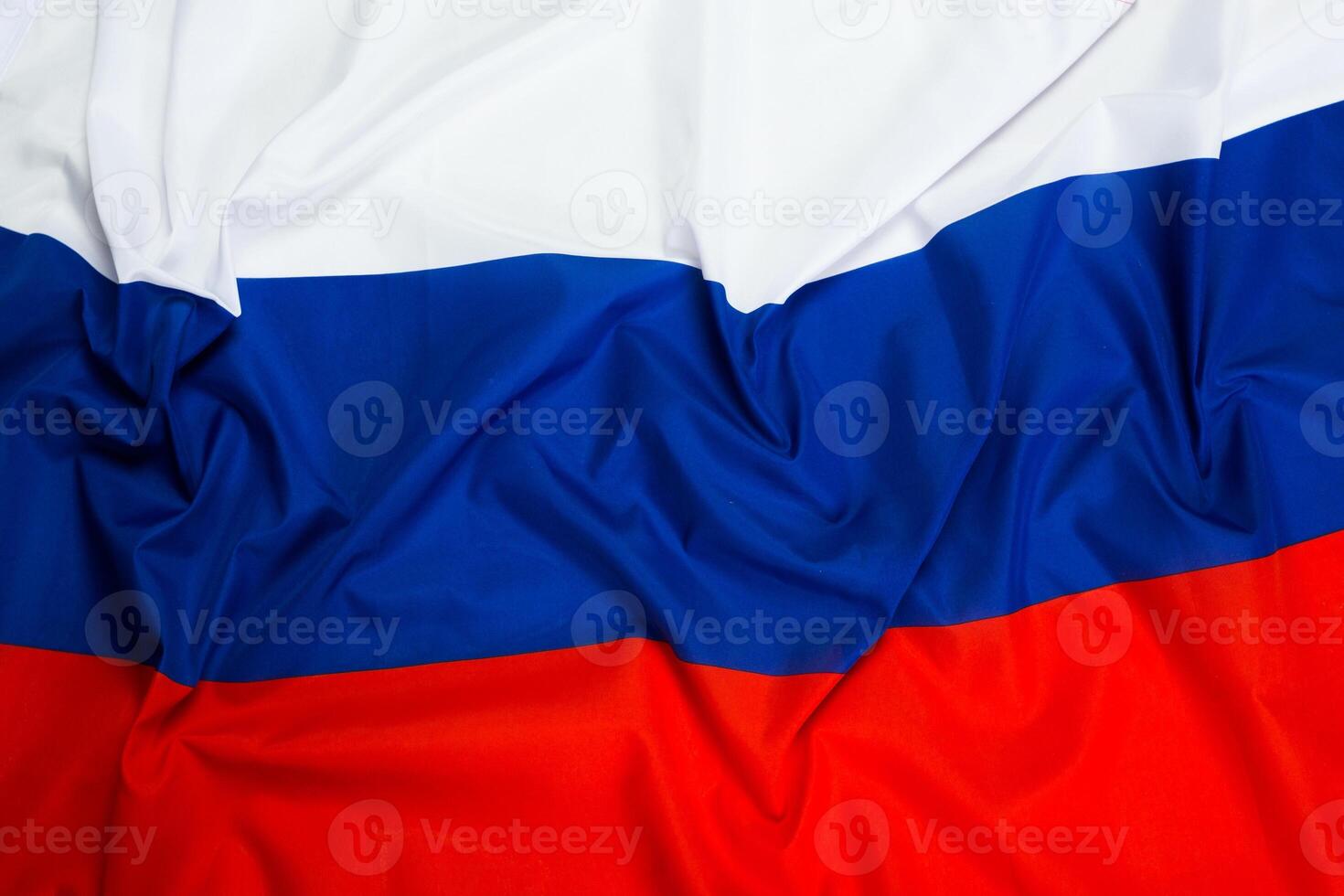 close up shot of wavy flag of Russia photo