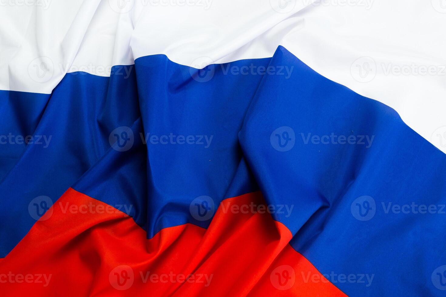 close up shot of wavy flag of Russia photo