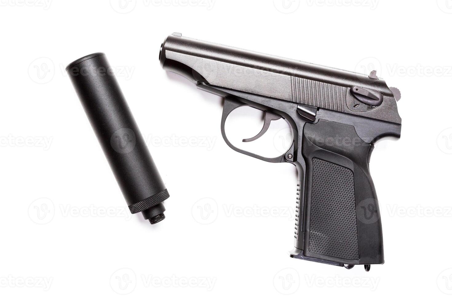 hand gun isolated on white background photo