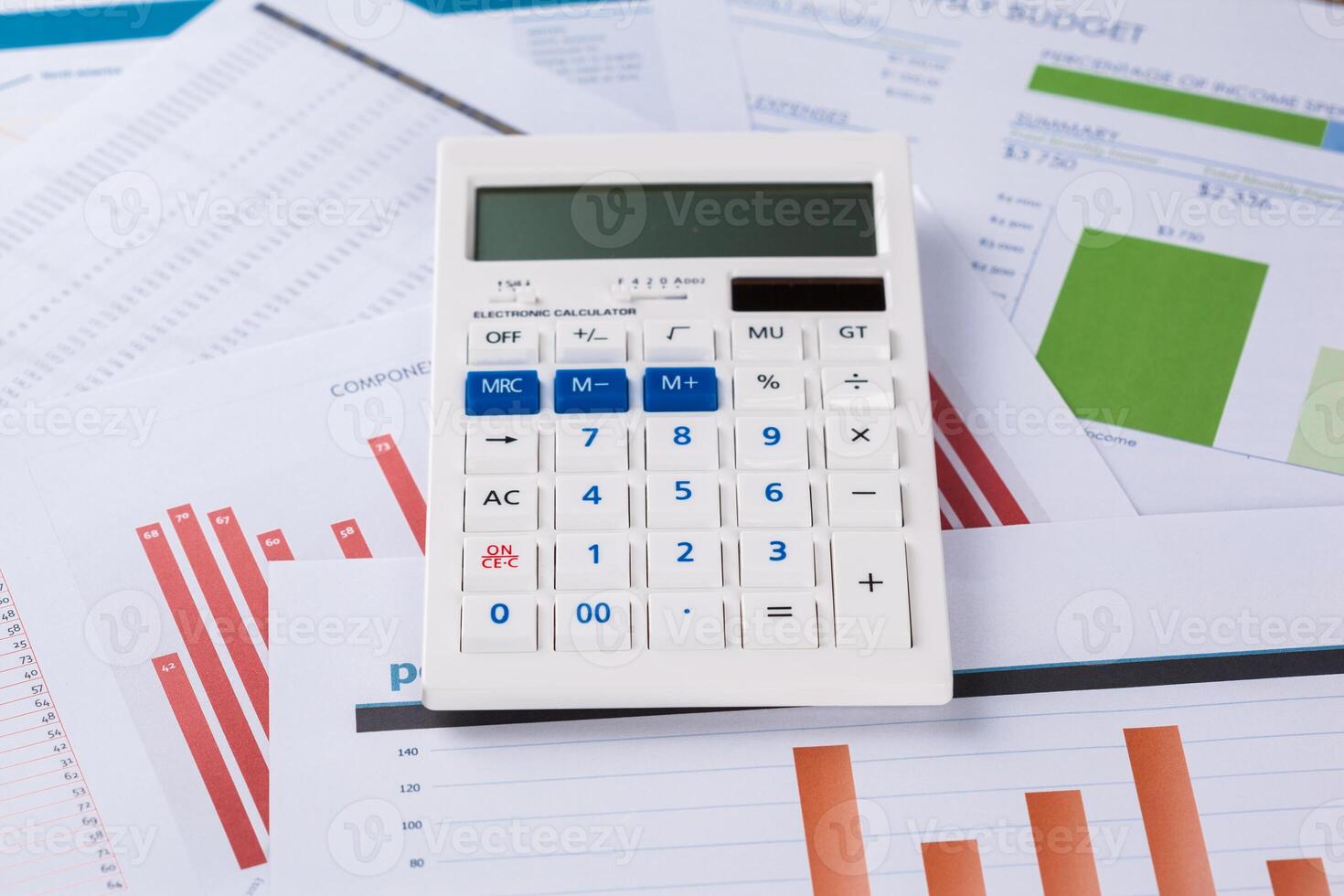 Financial graphs and charts analysis photo