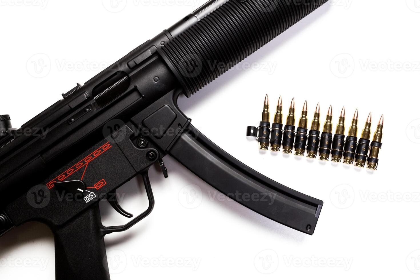 submachine gun MP5 with silencer isolated photo