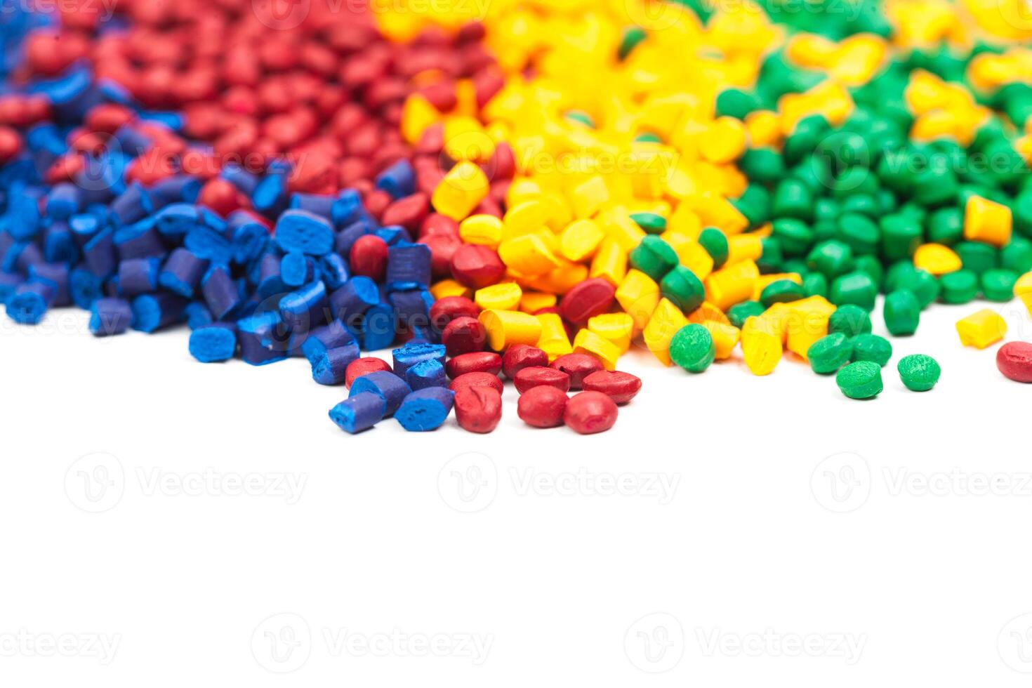 tinted plastic granulate for injection moulding process photo