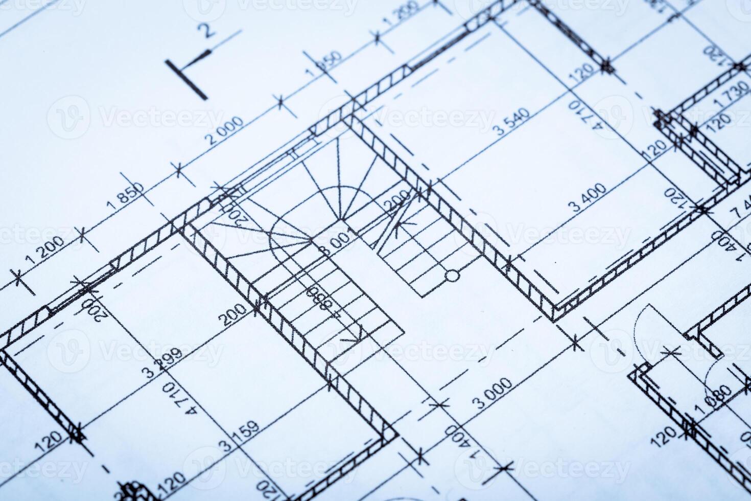 Architect worplace top view. photo