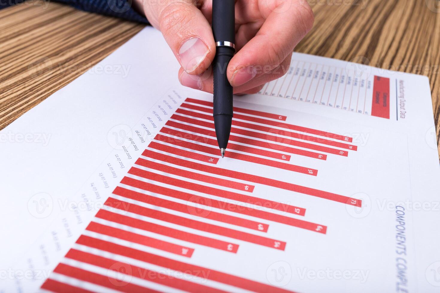 Businessman analyzing investment charts photo