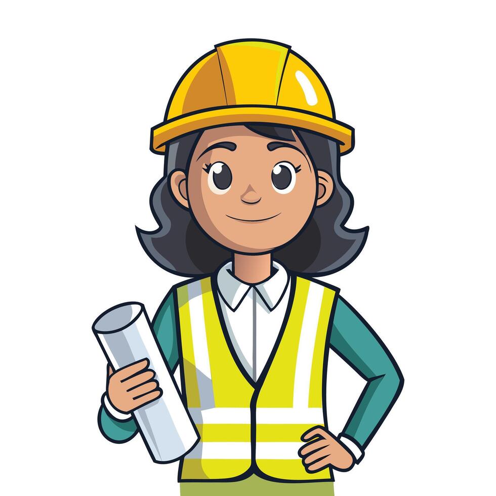 Empowered Women in Construction Illustratio vector