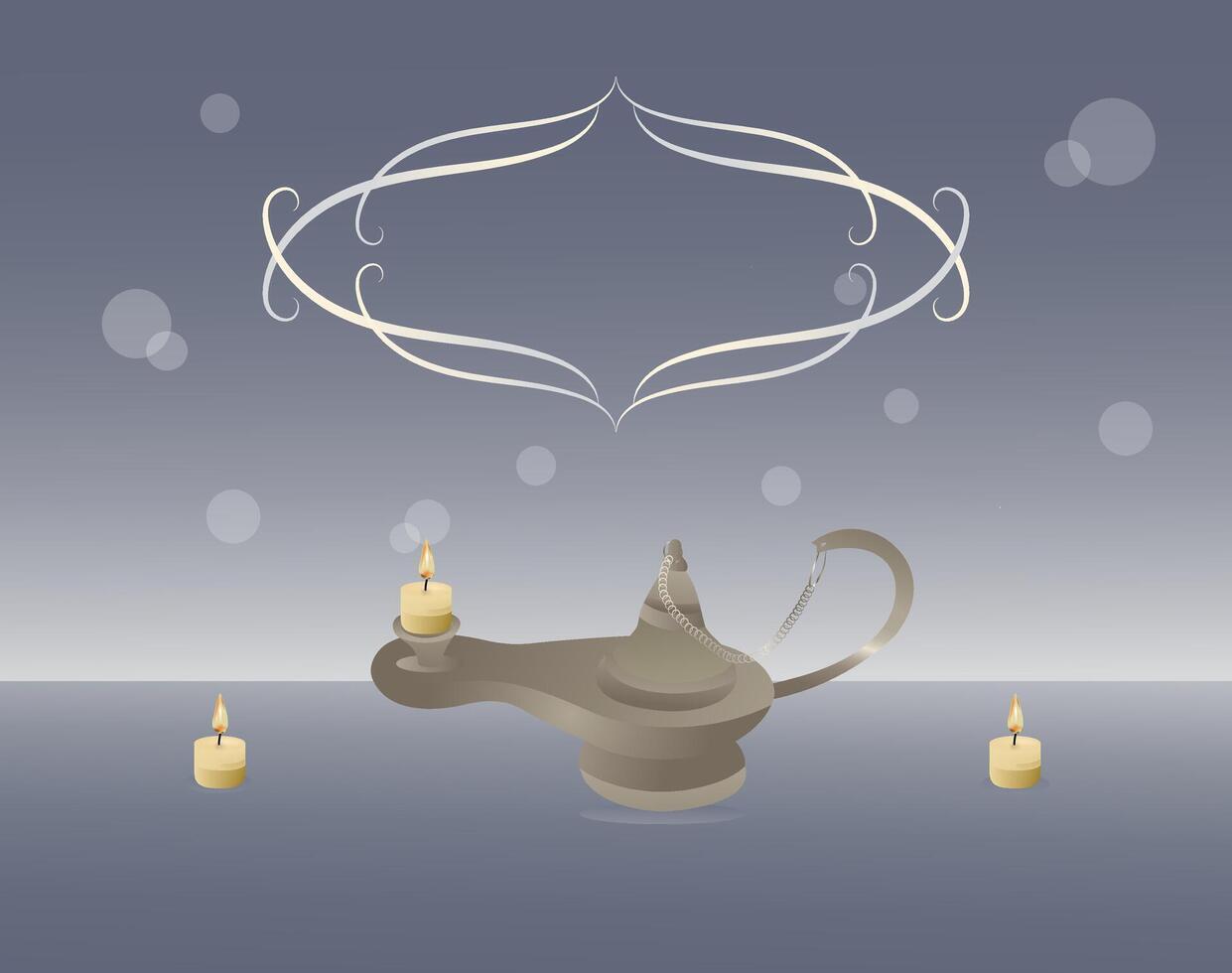 lantern and candlelit for festive on decorated background vector