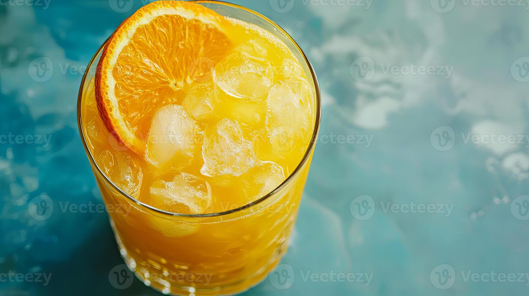 Orange Cocktail with Refreshing Ice photo