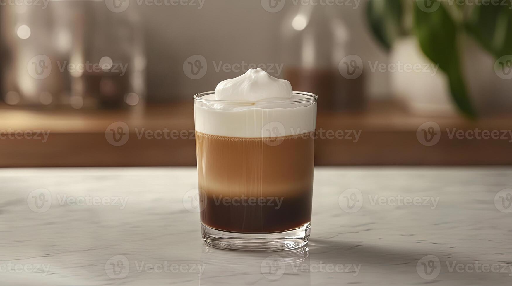 Layered Coffee Drink with Whipped Cream photo