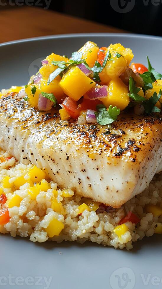 Grilled Fish with Mango Salsa and Couscous - A Flavorful Culinary Masterpiece photo