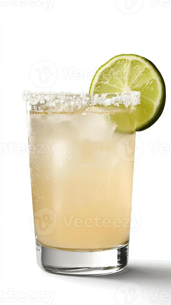 A Refreshing Salt-Rimmed Cocktail with Lime photo