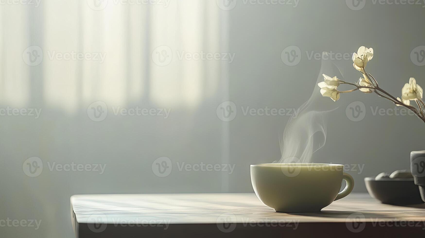 Peaceful Morning Tea with Soft Sunlight photo