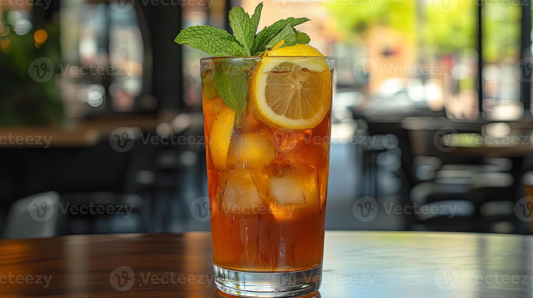 Iced Tea with Lemon and Mint - Refreshing Summer Drink photo