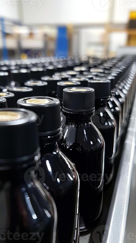 Automated Bottle Production Line in a Modern Factory photo